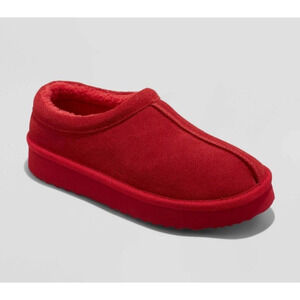 Stars Above Womens Red Amira Suede Slip On Slippers Size 12 New